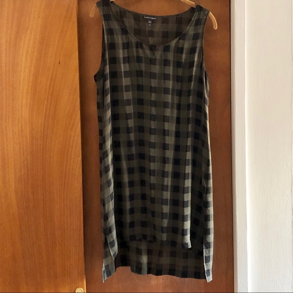 Long Sleeveless Silk Tunic with Side Slits